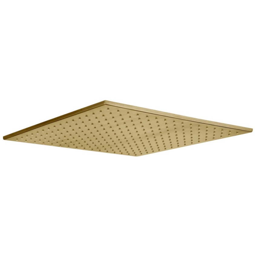 Product Cut out image of the JTP Vos Brushed Brass 400mm Square Shower Head